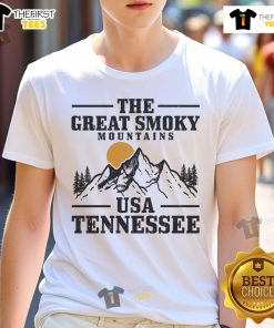 Vintage Smoky Mountains Tennessee hiking t-shirt design featuring scenic mountain graphics and nature-inspired elements.
