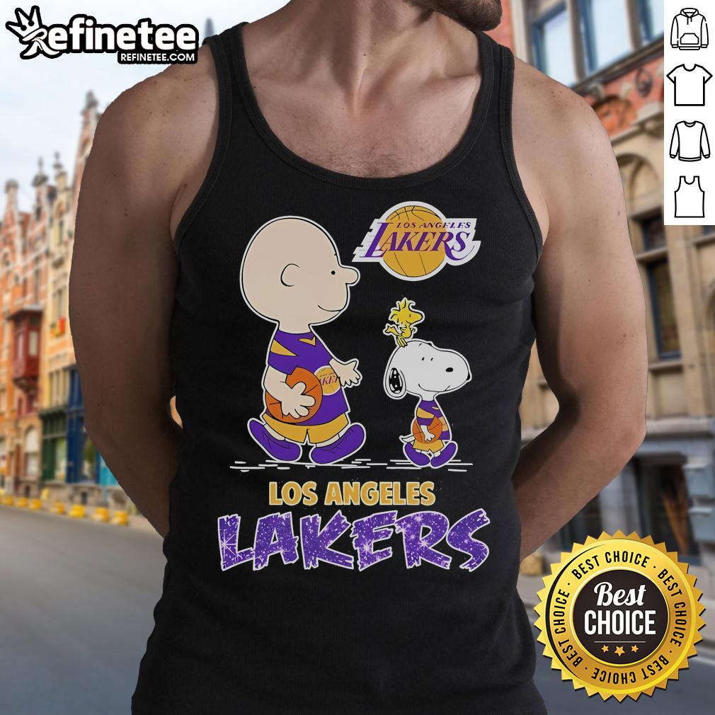 Nice Snoopy And Charlie Brown The Peanuts Los Angeles Lakers Tank Top Nice Snoopy and Charlie Brown Peanuts tank top featuring Los Angeles Lakers design, perfect for fans and casual wear.