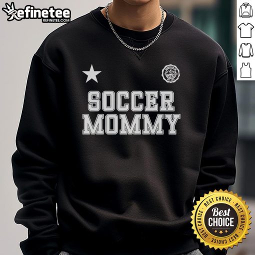Nice Soccer Mommy 2025 Sweatshirt in vibrant colors, perfect for stylish soccer moms supporting their kids on game day.