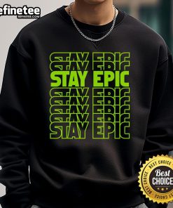 Alt Text: Epic lime green sweatshirt with stacked letters, perfect for a stylish and comfortable casual look.
