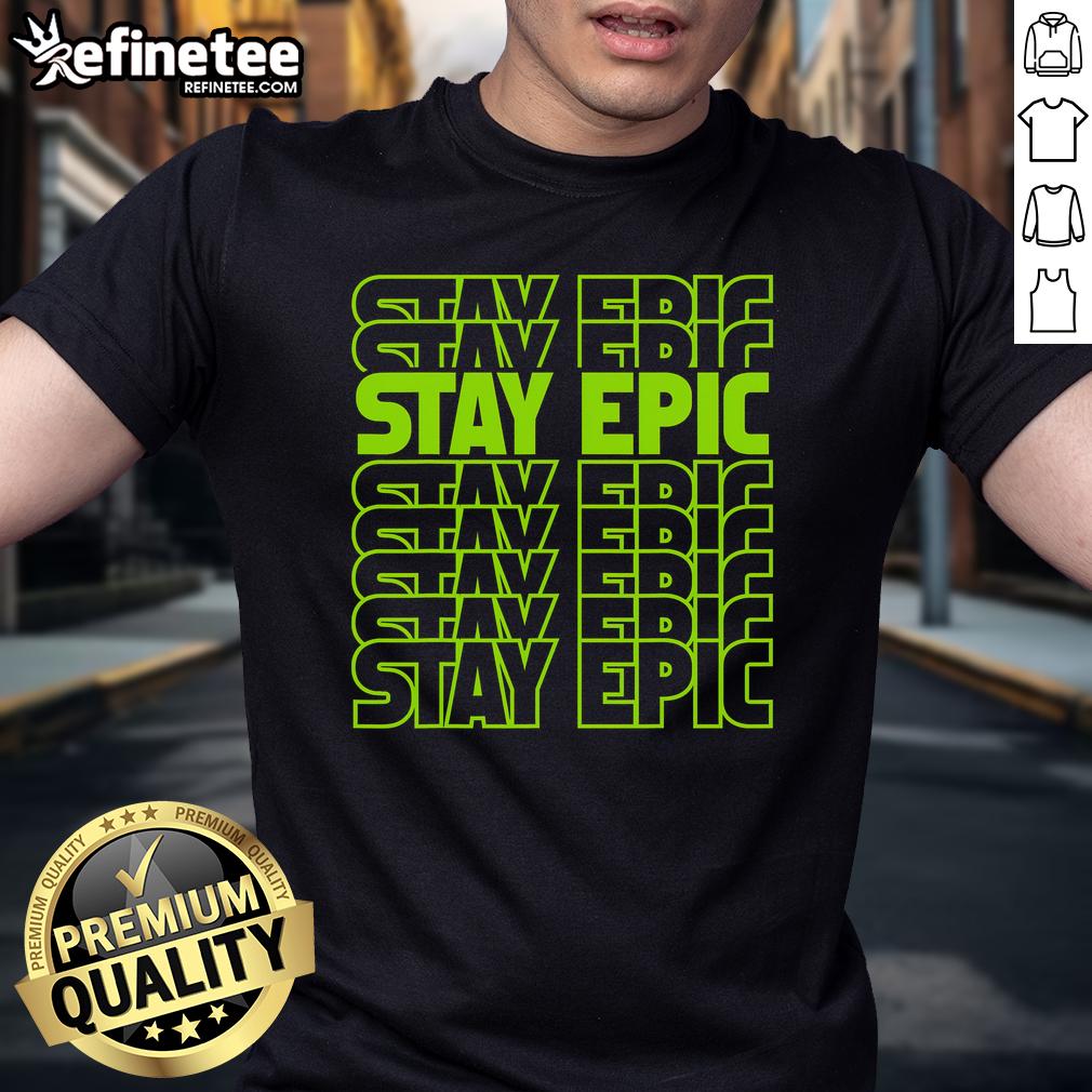 Nice Stay Epic Lime Green Letter Stack T Shirt Alt Text: Nice Stay Epic Lime Green Letter Stack T-Shirt featuring bold typography on a vibrant lime green fabric.