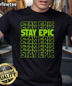Alt Text: Nice Stay Epic Lime Green Letter Stack T-Shirt featuring bold typography on a vibrant lime green fabric.