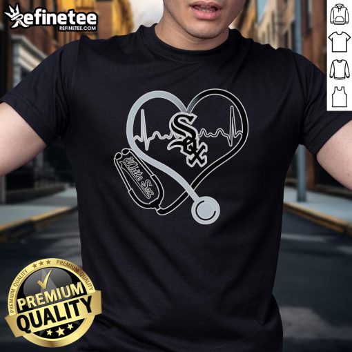Nice Stethoscope Heartbeat Chicago White Sox T-Shirt featuring a stylish design for baseball and medical fans.