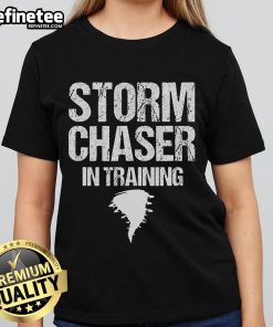 Nice storm chaser in training wearing a stylish meteorologist tee for weather enthusiasts and storm chasers.