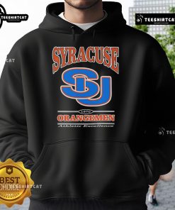 Alt Text: Stylish Nice SU Syracuse University Orangemen hoodie in orange, perfect for fans and students showing school spirit.
