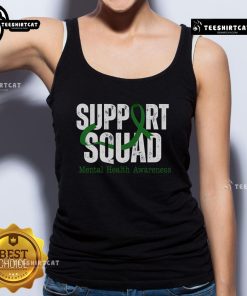 Green ribbon tank top from Nice Support Squad promoting mental health awareness and support for mental health initiatives.