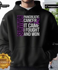 Stylish hoodie for pancreatic cancer survivors, featuring 'Nice Survivor' design celebrating strength and resilience.