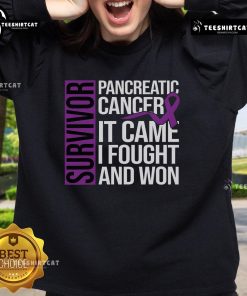 Comfortable sweatshirt for cancer survivors featuring 'Nice Survivor' design, perfect for pancreatic cancer awareness.