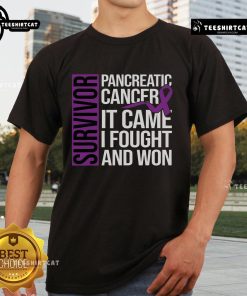 Nice Survivor Pancreatic Cancer T-Shirt featuring inspiring design for cancer awareness and support.