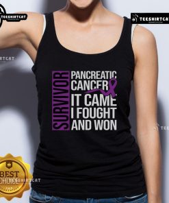 Empowering tank top for cancer survivors, featuring 'Nice Survivor' design, perfect for pancreatic cancer awareness.