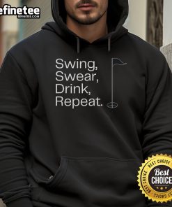 Nice Swing Swear Drink Repeat Golf Lover Hoodie featuring a playful design for enthusiastic golfers.