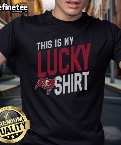 Alt Text: Nice Tampa Bay Buccaneers This Is My Lucky T-Shirt featuring team colors and logo for fans.