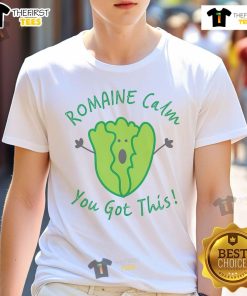 Alt Text: Nice Teacher Testing Romaine Calm You Got This Proctor STAAR T-Shirt featuring a motivational design for educators.