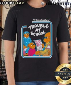 Alt Text: Nice Berenstain Bears Trouble at School ladies tee featuring colorful graphics and a fun design for fans.