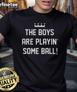 Nice The Boy Are Playing Some Ball T-Shirt featuring playful boys playing soccer in a vibrant design.