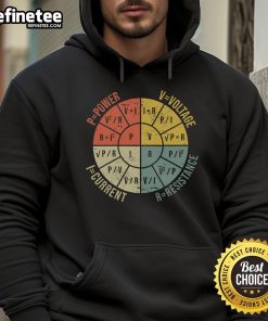 Retro hoodie featuring the Nice The Formula Wheel of Electrical Engineering and Ohm's Law design.