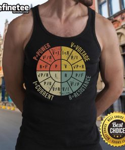 Retro Ohm's Law tank top featuring the Nice The Formula Wheel of Electrical Engineering design.