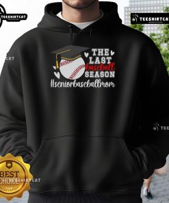 2025 Senior Mom hoodie featuring 'Nice - The Last Baseball Season' design, perfect for proud baseball moms.