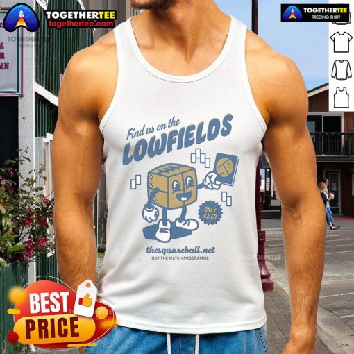 Nice the Square Ball mascot tank top featuring Lowfields design, perfect for retro match programme fans.
