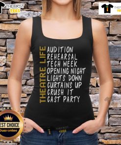 Alt Text: Thespian in a tank top directing a play at Nice Theatre, showcasing vibrant acting and creativity.