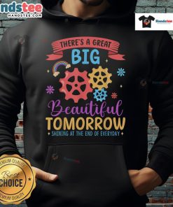 Nice There's A Great Big Beautiful Tomorrow theme park carousel hoodie featuring vibrant colors and whimsical design.