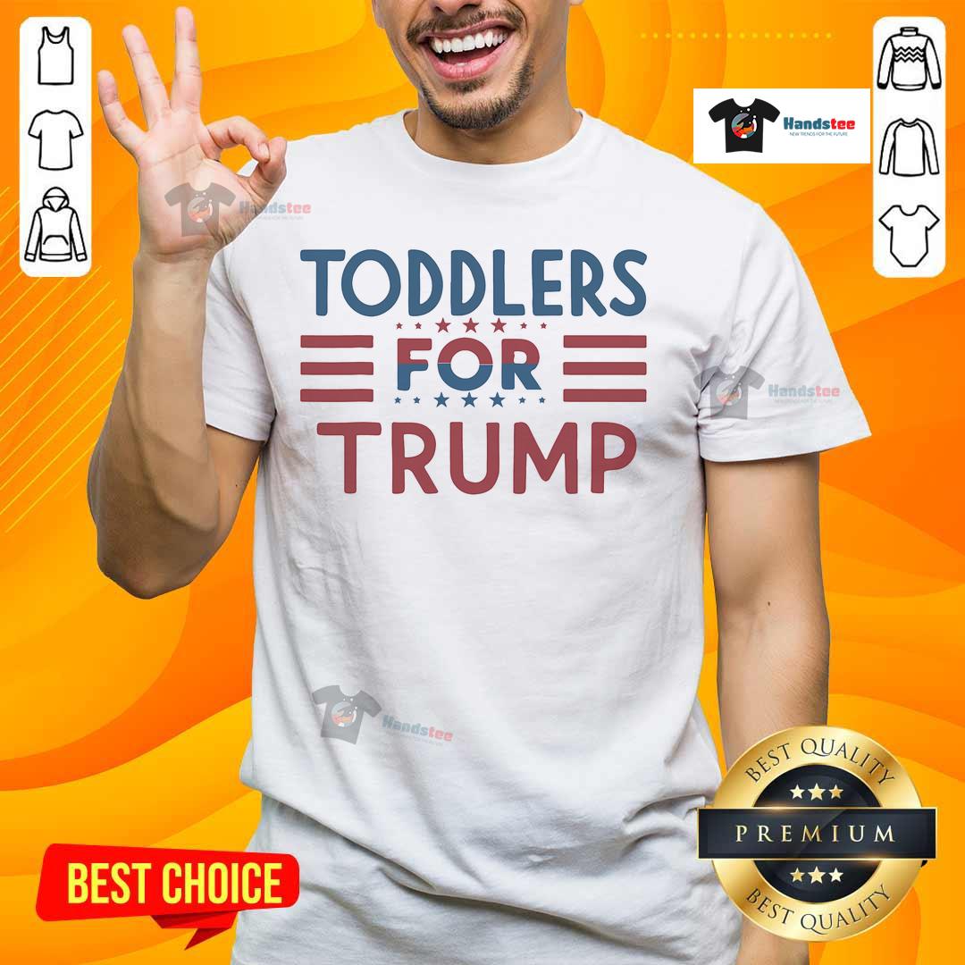Nice Toddlers For Trump 2024 T Shirt Adorable toddlers wearing a 'Nice Toddlers For Trump 2024' T-shirt, showcasing playful support for the election.