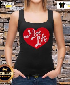 Nice Tourist I Love LA tank top design featuring vibrant graphics perfect for summer adventures in Los Angeles.