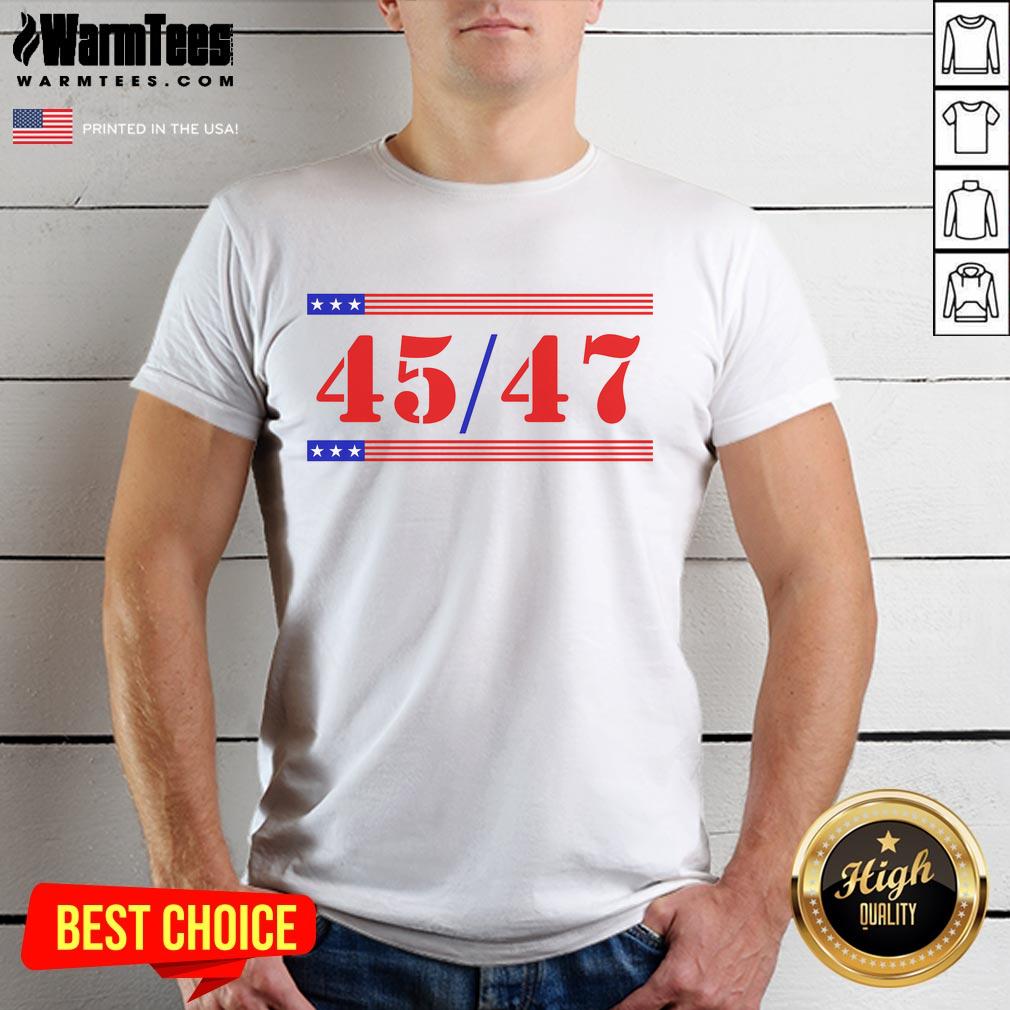 Nice Trump 45 47 Trump 45 47 2024 Trump 2024 T Shirt Nice Trump 45-47 T-Shirt featuring bold 2024 graphic, perfect for Trump supporters and patriotic apparel enthusiasts.