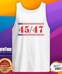 Stylish Trump 45-47 tank top for 2024, featuring bold graphics and a comfortable fit, perfect for supporters.