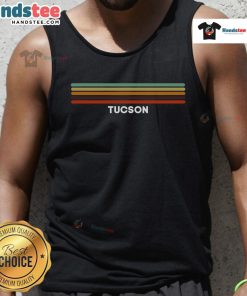 Retro tank top featuring 'Nice Tucson Arizona' design, showcasing US cities of America in a stylish graphic print.