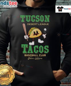 Nice Tucson Tacos retro hoodie featuring the Minor League Baseball team logo, perfect for fans and collectors.