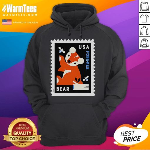 Cozy Nice USA Bear Stamp Hoodie featuring a colorful bear graphic, perfect for casual wear and outdoor adventures.
