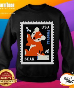 Cozy Nice USA Bear Stamp Sweatshirt featuring a playful bear graphic, perfect for casual wear and showcasing American pride.