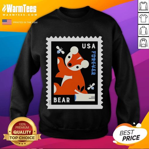 Cozy Nice USA Bear Stamp Sweatshirt featuring a playful bear graphic, perfect for casual wear and showcasing American pride.