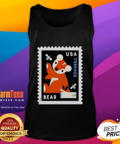 Stylish Nice USA Bear Stamp Tank Top featuring a vibrant bear graphic, perfect for summer wear and patriotic occasions.