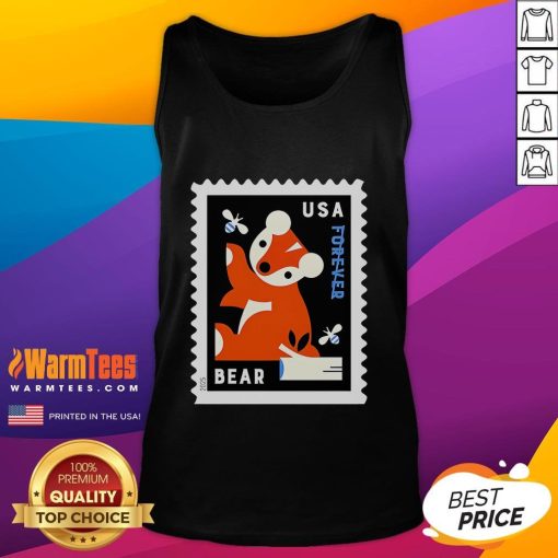 Stylish Nice USA Bear Stamp Tank Top featuring a vibrant bear graphic, perfect for summer wear and patriotic occasions.