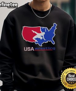 Nice USA Wrestling sweatshirt featuring a USA map design, perfect for wrestling fans and athletes.