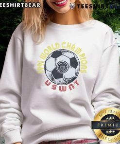 Alt Text: Nice USWNT 1991 World Champions sweatshirt featuring iconic design celebrating women's soccer victory.