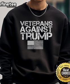 Nice Veterans Against Trump vintage patriotic flag protest sweatshirt in bold colors, perfect for activists and supporters.