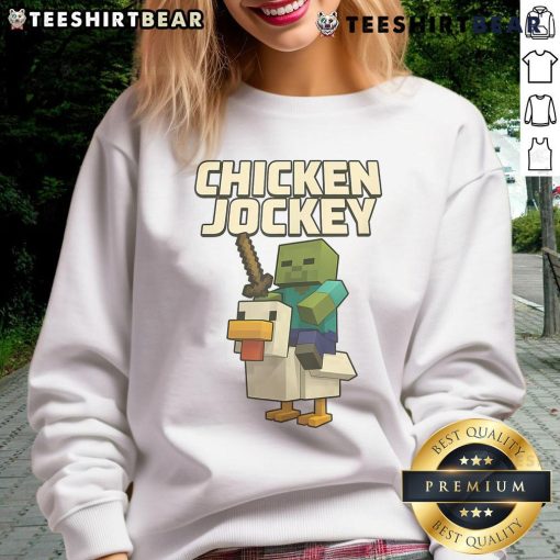 Vintage chicken jockey design sweatshirt featuring a playful graphic and comfortable fit for casual wear.