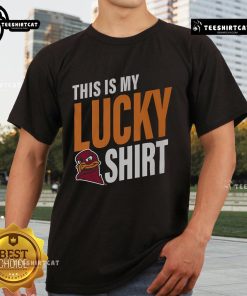 Alt Text: Virginia Tech Hokies lucky t-shirt featuring vibrant colors and team logo, perfect for game day and fan spirit.