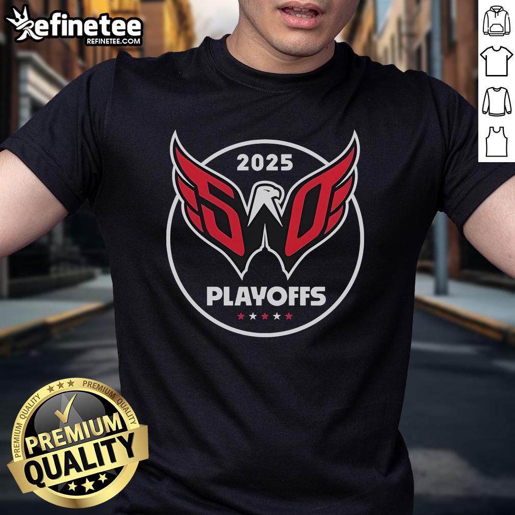 Nice Washington Capitals 2025 Stanley Cup Playoffs T Shirt Alt Text: Nice Washington Capitals 2025 Stanley Cup Playoffs T-Shirt featuring team logo and vibrant colors for fans.
