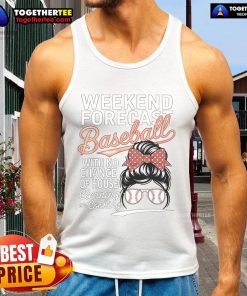 Stylish tank top for Mother's Day featuring 'Nice Weekend Forecast: Baseball, No House Cleaning' design.