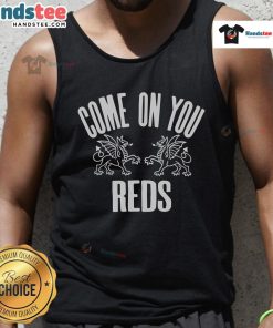 Stylish Nice Wrexham AFC Come On You Reds tank top featuring team logo, perfect for fans showcasing their support.