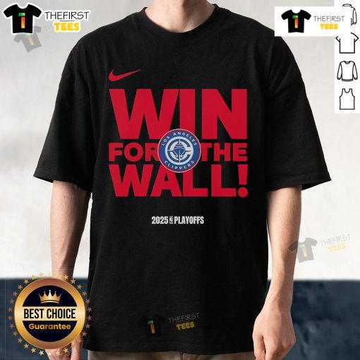 Alt Text: Official NBA Playoffs Win Los Angeles Clippers Logo 2025 T-Shirt showcasing team spirit and playoff excitement.