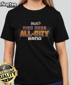 2025 Dallas ISD All City Band Ladies Tee design featuring vibrant colors and band logo, perfect for music enthusiasts.