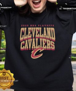 Alt Text: Cleveland Cavaliers 2025 NBA Playoffs Script C Sweatshirt showcasing team spirit and style for fans.