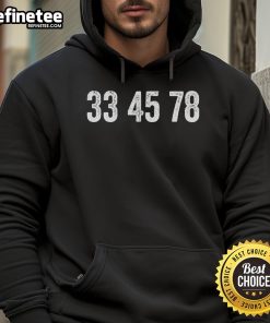 Cozy hoodie for vinyl lovers featuring '33 45 78 RPM' design, perfect for vinyl collecting enthusiasts.