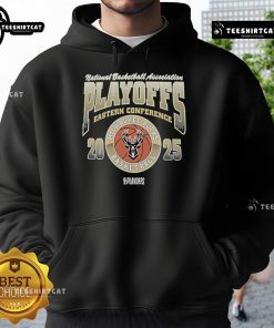 Milwaukee Bucks Black 2025 Playoff Participant Franklin Hoodie featuring team logo and stylish design.