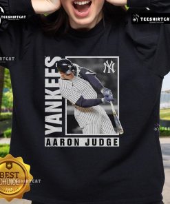 Alt Text: Official Aaron Judge New York Yankees MLB baseball player wearing a stylish sweatshirt during a hot streak.